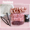 Picture of YANRONG 755PCS Hair Accessories for Woman Set Seamless Ponytail Holders Variety Hair Scrunchies Hair Bands Scrunchy Hair Ties For Thick and Curly (Pink)