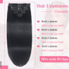 Picture of Tebelove Clip in Hair Extensions Real Human Hair 3.8oz/105g Clip ins 100% Brazilian Remy Human Hair Extension for Women 8pcs Per Set with 18 Clips Double Weft (20 Inch #1 Jet Black)