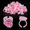 Picture of ZXMFDZ 100PCS Glue Rings Lash Rings for Glue Glue Rings for Eyelash Extensions Eyelash Glue Holder Lash Glue Rings Smart Glue Cups Pink