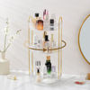 Picture of Aveniee Rotating Makeup Organizer for Vanity, Large Perfume Skincare Make Up Storage Organizers for Bathroom Counter, Clear Spinning Cosmetic Lipstick Toiletry Holder (3 Tiers, White)