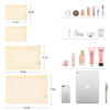 Picture of EASYFUN Mesh Pouch, Make up Bag with Zipper Cosmetic Organizer Pouch for Daily or Travel to Keep Small Items, 4 PCS Champagne
