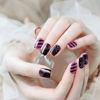 Picture of MOOYIYAN Semi Cured Gel Nail Strips|Uv Free Nail Stickers|22 Pcs Gel Nail Wraps|Long-Lasting Two Weeks and Easy to Apply&Remove|with 2 Prep Pad,1 Nail File&1 Wooden Stick,Black Purple Pop