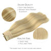 Picture of WENNALIFE Wire Hair Extensions (Increase 50% Lifespan) Real Human Hair 20 inch 110g Light Blonde Highlighted Golden Blonde Remy Hair Extensions Invisible Transparent Wire Fish Line Hair Extensions