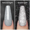Picture of RARJSM Glitter Nail Polish Silver Nail Polish Gel Nail Polish 1PACK 7.5ML Soak Off Nail Lamp Required for Nail Art Design Salon Quality DIY Home RAR79