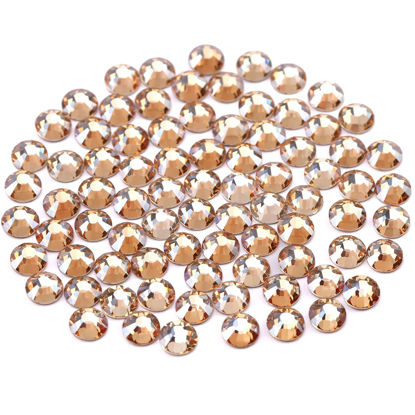 Picture of Novani Rhinestones 3000Pcs Flatback Crystal Round Loose Gemstones Glass Rhinestones for Crafts Makeup Nail Art Clothes Shoes DIY Decorations(SS10, 2.7-2.9mm,Golden Shadow)