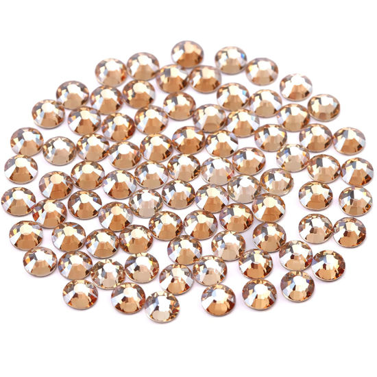 Picture of Novani Rhinestones 3000Pcs Flatback Crystal Round Loose Gemstones Glass Rhinestones for Crafts Makeup Nail Art Clothes Shoes DIY Decorations(SS10, 2.7-2.9mm,Golden Shadow)