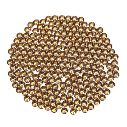 Picture of Novani Brown Rhinestones Flatback Rhinestones Glass Nail Gems Stones Jewels Round Gemstones Non-Hotfix Crystal,SS8,1440 Pieces,Topaz