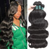 Picture of Superfect Human Hair Bundles 20 22 24 26 Inch Body Wave Bundles Human Hair 12A 100% Unprocessed Brazilian Virgin Hair Weave 4 Bundles Deals Human Hair Natural Black Color (Body Wave 4Pcs, 20 22 24 26)