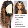 Picture of XSY Highlight Ombre Headband Wig Human Hair 18 Inch Deep Wave Human Hair Wigs for Black Women #4/27 Glueless None Lace Front Wigs Brazilian Virgin Curly Headband Wig Human Hair 150% Density