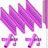 Picture of 48 Pieces Hair Perm Rods Short Cold Wave Rods Plastic Perming Rods Hair Curling Rollers Curlers with Steel Pintail Comb Rat Tail Comb for Hairdressing Styling Supplies (0.75 Inch, Purple)