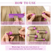 Picture of 48 Pieces Hair Perm Rods Short Cold Wave Rods Plastic Perming Rods Hair Curling Rollers Curlers with Steel Pintail Comb Rat Tail Comb for Hairdressing Styling Supplies (0.75 Inch, Purple)
