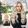 Picture of ALXNAN Clip in Long Wavy Synthetic Hair Extension 20 Inch Ash Blonde Mix Highlights 4PCS Thick Hairpieces Fiber Double Weft Hair for Women