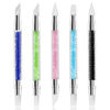 Picture of 5 Pcs Nail Art Sculpture Pen Dual Tipped Silicone Nail Tools Nail Art Acrylic Pen Silicone Brushes for Resin Nail Art Tools for Design Nail Foil Carving Drawing Shaping Drawing Effect