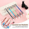 Picture of 5 Pcs Nail Art Sculpture Pen Dual Tipped Silicone Nail Tools Nail Art Acrylic Pen Silicone Brushes for Resin Nail Art Tools for Design Nail Foil Carving Drawing Shaping Drawing Effect