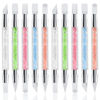 Picture of 10 Pcs Nail Art Sculpture Pen Dual Tipped Silicone Nail Tools Nail Art Acrylic Pen Silicone Brushes for Resin Nail Art Tools for Design Nail Foil Carving Drawing Effect Shaping Drawing