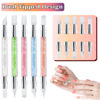Picture of 10 Pcs Nail Art Sculpture Pen Dual Tipped Silicone Nail Tools Nail Art Acrylic Pen Silicone Brushes for Resin Nail Art Tools for Design Nail Foil Carving Drawing Effect Shaping Drawing
