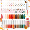 Picture of beetles Gel Polish 12 Pcs White Nude Red Green Gel Polish Paint Swirl Gel Nail Art Built Thin Brush in Bottle Soak off Uv Led Lamp Fall Gel Nail Polish