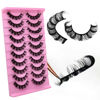 Picture of 10Pairs 3d Russian Strip Lashes, DD Curl Lash Strips, Natural False Lashes Mink, Fluffy Eyelashes Mink, Faux Mink Eyelashes Natural Look, Natural Wispies Mink Eyelashes, Wispy Fake Lashes(s35)