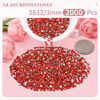 Picture of 2000PCS SS12/3mm Crystal Rhinestones (Light Red/Light Siam), Bedazzling Flatback Glass Rhinestones for Crafting DIY Nail Art Makeup Decoration, Gems Diomand Charms for Tumbler Shoes Clothing Mug