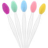 Picture of 5 Pcs Lip Brush Tool Lip Scrub Brush Double-Sided Silicone Lip Exfoliator Brush Lip Scrubber Tool for Dark Lips