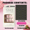 Picture of Valentines Nails Press on Nails Short Square Heart Fake Nails 24Pcs Glitter Design Valentines Day Nails with Glue Valentines Red Heart Full Cover False Nails for Women and Girls DIY Manicure