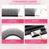 Picture of XIUSUZAKI W Lash Extensions Supplies 4D Eyelash Extensions W Shape 0.07mm Thickness D Curl 12mm Premade Fans Easy Fan Lashes Volume Matte Black 12 Rows Crisscross Eye Lashes(W-4D-0.07-D,12mm)