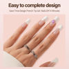Picture of Vansiho French Gel Nail Tips, 150Pcs Long Square Gel Nail Tips, French Tips Press on Nails, French Square No Need to File 3 in 1 Pre-French Gel Tips, Fake Nails for Nail Art DIY 15 Sizes