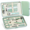 Picture of Manicure Set Pedicure Kit Nail Clippers Set Fingernail Clipper Set Ingrown Toenail Nail Kit Scissor Nail Trimmer Kit 18 Pieces Women and Men’s Care Grooming Tools with Fine Case (Tea Green_18 Pieces)