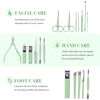 Picture of Manicure Set Pedicure Kit Nail Clippers Set Fingernail Clipper Set Ingrown Toenail Nail Kit Scissor Nail Trimmer Kit 18 Pieces Women and Men’s Care Grooming Tools with Fine Case (Tea Green_18 Pieces)