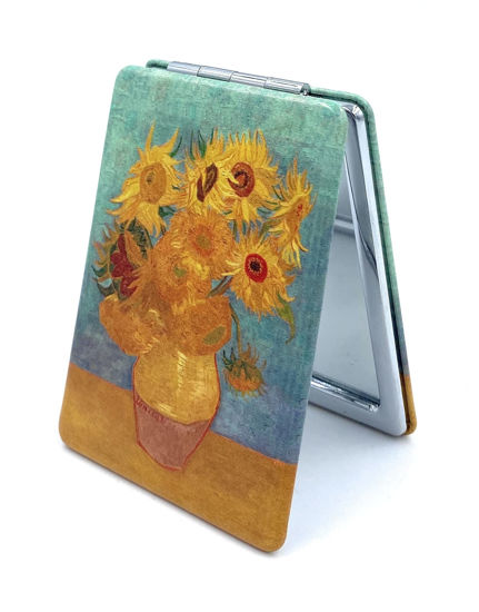 Picture of Aeisage Square Compact Mirror Small Mirror for Purse Handheld Pocket Mirror Purse Mirror Small Cosmetic Mirror Van Gogh Sunflowers Gifts