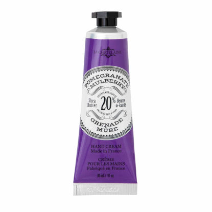 Picture of La Chatelaine 20% Shea Butter Hand Cream Travel Size, Organic Argan Oil, Moisturizing, Nourishing, Repairing, Extra-Rich Hand Lotion, Made in France, Paraben Free, 1 oz / 30ml (Pomegranate Mulberry)