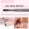 Picture of JASSINS Nail Art Clean Up Brushes, 3 Pcs Flat/Oval/Fine Angled Gel Nail Brushes,For Nail Art Design Painting DIY and Cleaning Polish Mistake on the Cuticles (Copper)
