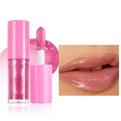 Picture of Beauty Glazed Big Brush Head Lip Oil, Ultra-Hydrating & Nourishing, Smooth Glossy Finish Lip Glow Oil, Shiny and Vegan Tinted Lip Gloss, Non-Sticky Formula (1, 02# Shiny)