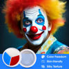 Picture of 3 Colors Face Body Paint [Blue White Red] + 3pc Sponge + 3pc Brush, USA Themed Accessories Flag Color Eye Black for Sport, Face Paint Halloween Makeup Kit for Clown Vampire Harley Quinn Joker Makeup