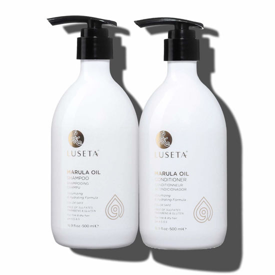 Picture of Luseta Marula Oil Shampoo & Conditioner Set, for Fine and Dry Hair, 2 x 16.9 Oz