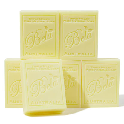 Picture of Bela, Honeysuckle, Natural Ingredient Soap Bars, Triple-French Milled Moisturizing Natural Soap Bars Gift Sulfate-Free (93g) 3.3 oz each - 6 Pack