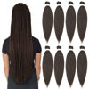 Picture of Braiding Hair Pre Stretched 20''-8 Packs Synthetic Braiding Hair Crochet Braids Braiding Hair Hot Water Setting Professional Soft Yaki Straight Texture (20inch,#4)