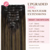 Picture of GOO GOO Wire Hair Extensions Human Hair, 1B Natural black Natural 18inch 95g, Invisible Wire Hair Extensions with Transparent, Seamless Fish Line Hairpiece