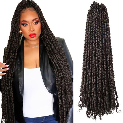 Picture of The BOHOBABE 36 Inch Pre-twisted Passion Twist Hair 8 Packs Super Long Pre-looped Crochet Passion Twist Braiding Hair Soft Bohemian Twists (4#)