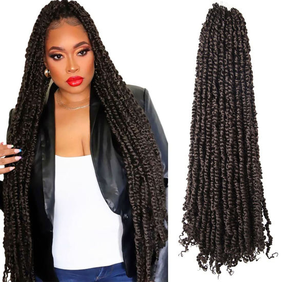 Picture of The BOHOBABE 36 Inch Pre-twisted Passion Twist Hair 8 Packs Super Long Pre-looped Crochet Passion Twist Braiding Hair Soft Bohemian Twists (4#)