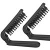 Picture of Ancable 2Pcs Travel Folding Hair Brush, Collapsable Portable Pocket Boar Bristle for Thin/Thick Hair, Mini Hairbrush for Men Women Kids, Wet/Dry Hair, Restore Shine, Black