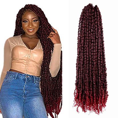 Picture of The BOHOBABE 36 Inch Pre-twisted Passion Twist Hair 8 Packs Super Long Pre-looped Crochet Passion Twist Braiding Hair Soft Bohemian Twists (T118)