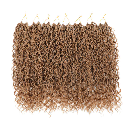 Picture of 8 Packs Faux Locs Crochet Hair, 18 Inch Goddess Bohemia Locs Crochet Hair, Hippie Locs Crochet Braids, Synthetic Braids Hair Extensions (18 Inch, 8Packs, 27#)