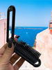 Picture of ALAZCO Folding Hair Brush With Mirror Compact Pocket Size Travel Car Gym Bag Purse Locker Swimming Camping Sleepover Gift and more (2 Black)