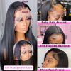 Picture of Straight Lace Front Wigs Human Hair 13x4 HD Transparent Lace Front Human Hair Wigs for Black Women Glueless Brazilian Virgin Hair Lace Frontal Wig 180% Density Pre Plucked with Baby Hair Hairline