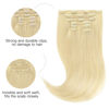 Picture of Clip in Hair Extensions, hotbanana Bleach Blonde Clip in Hair Extensions Real Human Hair Straight Remy Hair Clip in Hair Extensions 20 inch 120g 7pcs