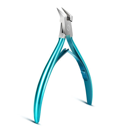 Picture of FERYES Toenail Clipper Straight Blade for Ingrown and Thick Nails - Stainless Steel and Sharp Pointed Tip Ingrown Nail Clipper - Wide Jaw Toe Nail Cutter Podiatry Tool