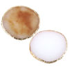Picture of 2 Pcs Resin Nail Art Palette, Nail Art Painting Mixed Color Palettes Gold Edge Nail Holder Nail Art Display Board (Coffee, White)