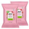 Picture of Yes To Face Wipes for Women and Men, Refreshing Facial Cleansing Wipes for use as a Make Up Remover, Cleaning, Soothing, Watermelon (Pack of 2)