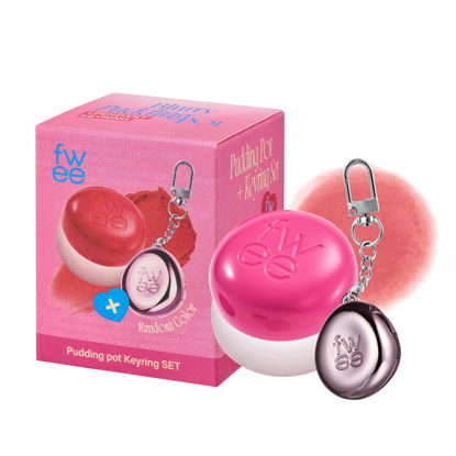 Picture of fwee Lip&Cheek Blurry Pudding Pot + Pendant Keyring | Skirt | Random Colored Keyring | Makeup Blush, Buildable Lightweight, Multi-Use Soft Matte Finish | 5g